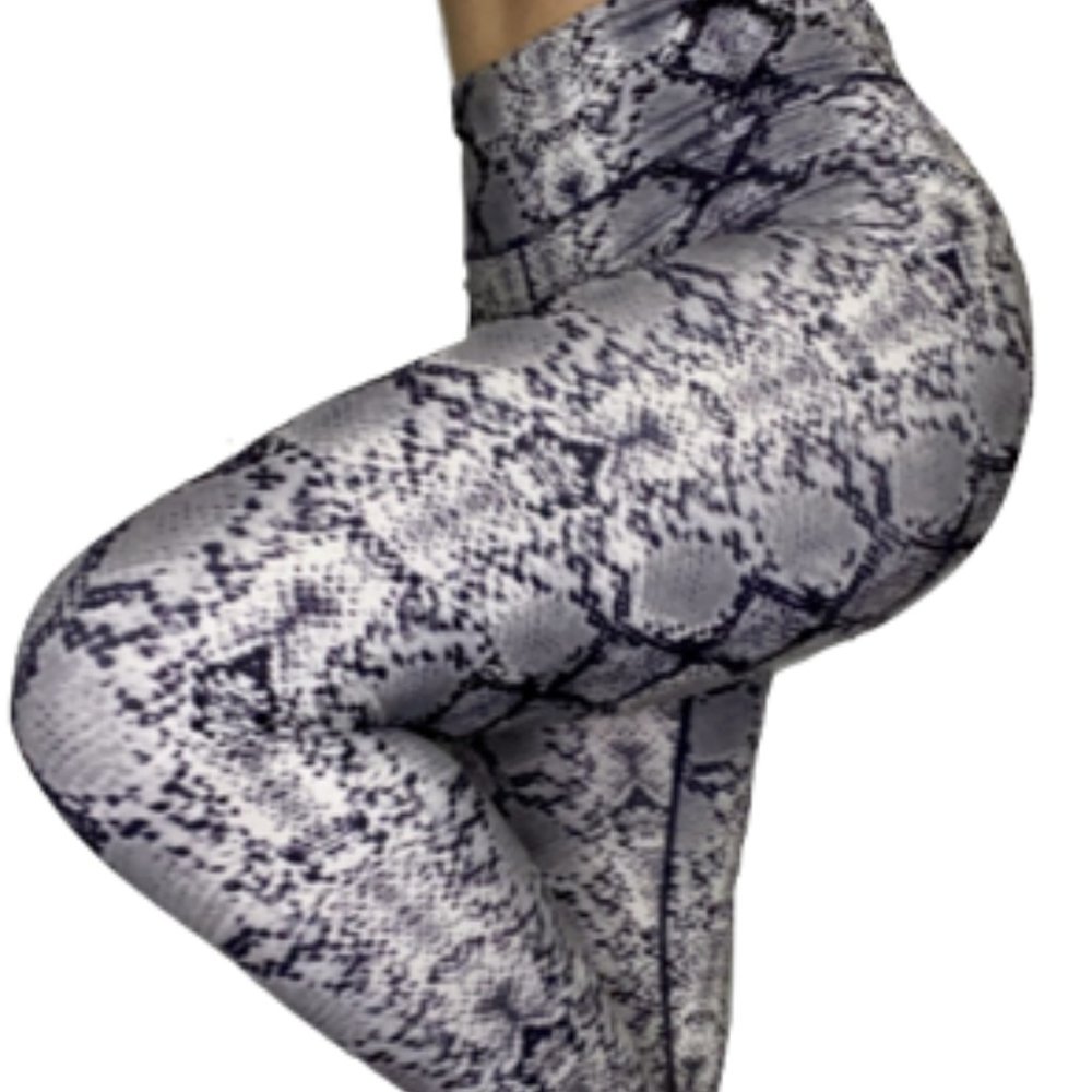 NM Sport Nicole Miller Designer Line High Rise Legging in Python Snake Print